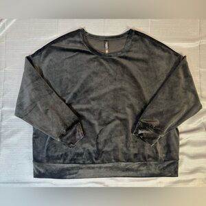 Torrid 1X Black Velour Lounge Sweatshirt Soft Sleepwear Top